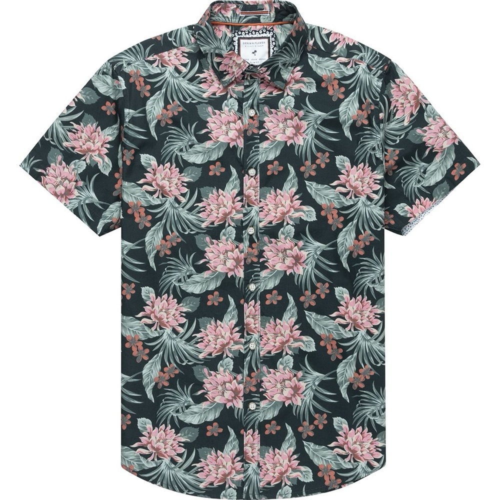 Cactus man tropical short sleeve casual men’s button down large